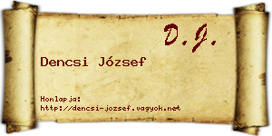 Dencsi József névjegykártya